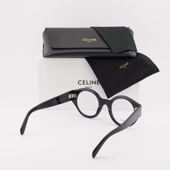 Celine CL50123I 001 Round Eyeglasses 48mm – Shiny black - Picture 4 of 10